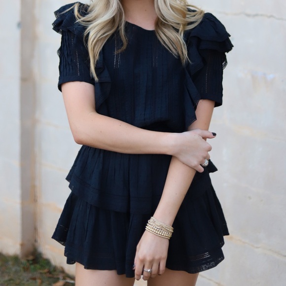 LoveShackFancy Natasha Mini Dress size S in black - Picture 6 of 6